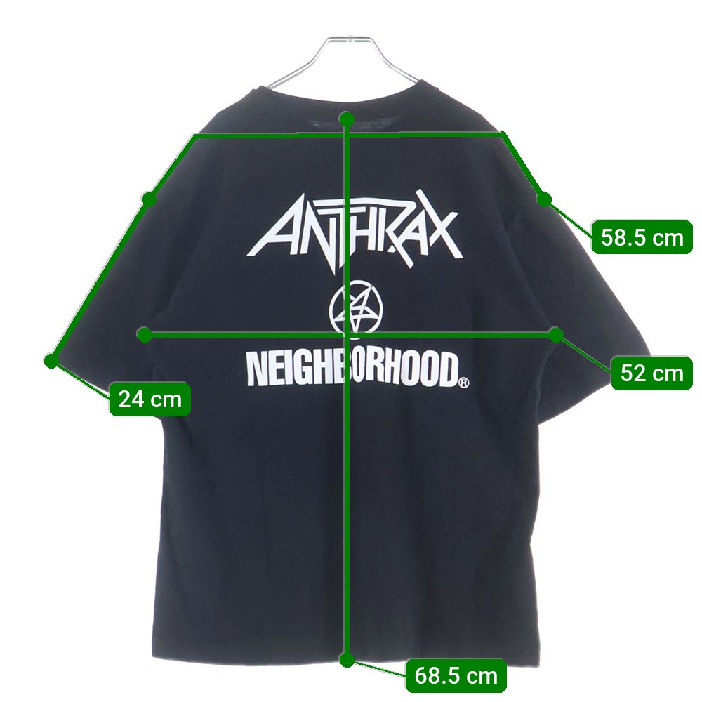 NEIGHBORHOOD(ネイバーフッド) 23AW ANTHRAX NO FRILLS T-SHIRT アンスラックス バンドTシャツ ブラック