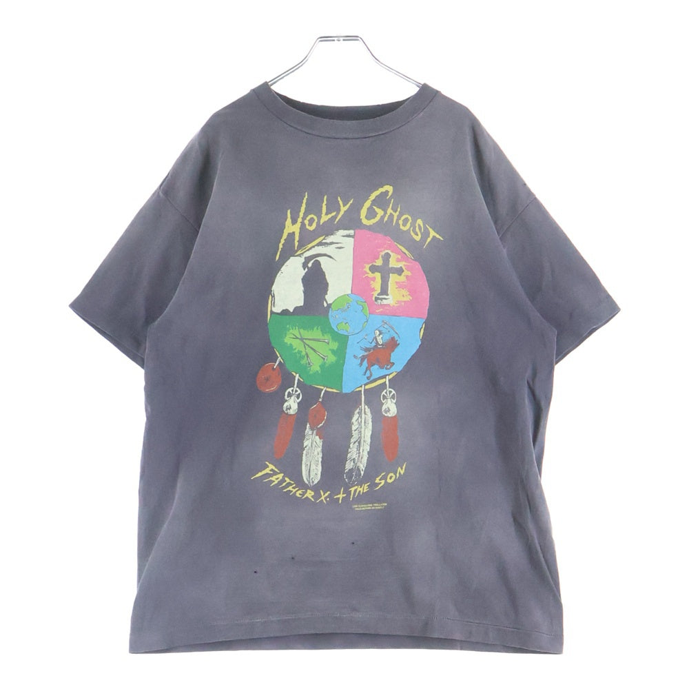 SAINT MICHAEL(セントマイケル) 24SS HOLY GOHST ヴィンテージ加工 ホーリーゴースト プリント半袖Tシャツ ブラック