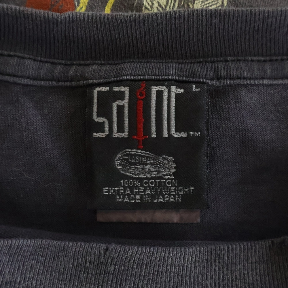 SAINT MICHAEL(セントマイケル) 24SS HOLY GOHST ヴィンテージ加工 ホーリーゴースト プリント半袖Tシャツ ブラック