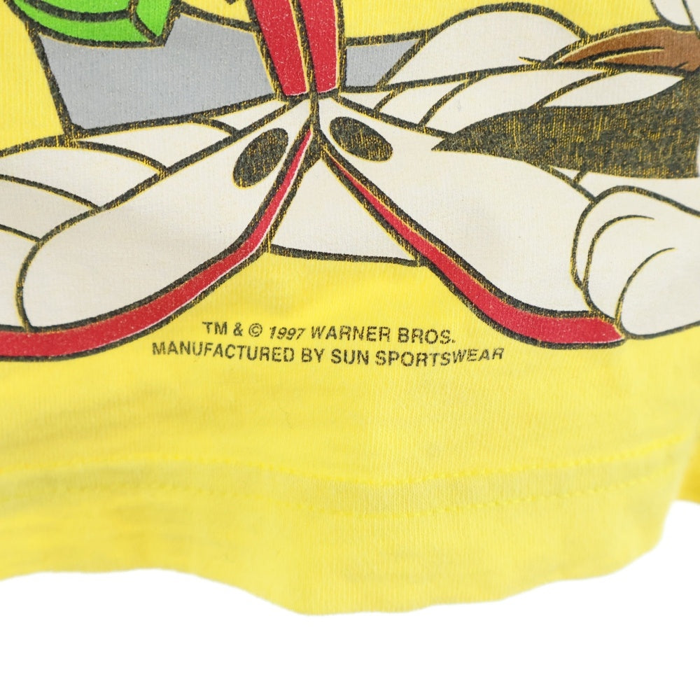 VINTAGE(ヴィンテージ) 90s LOONEY TUNES ルーニーチューンズ 半袖全面プリントTシャツ イエロー