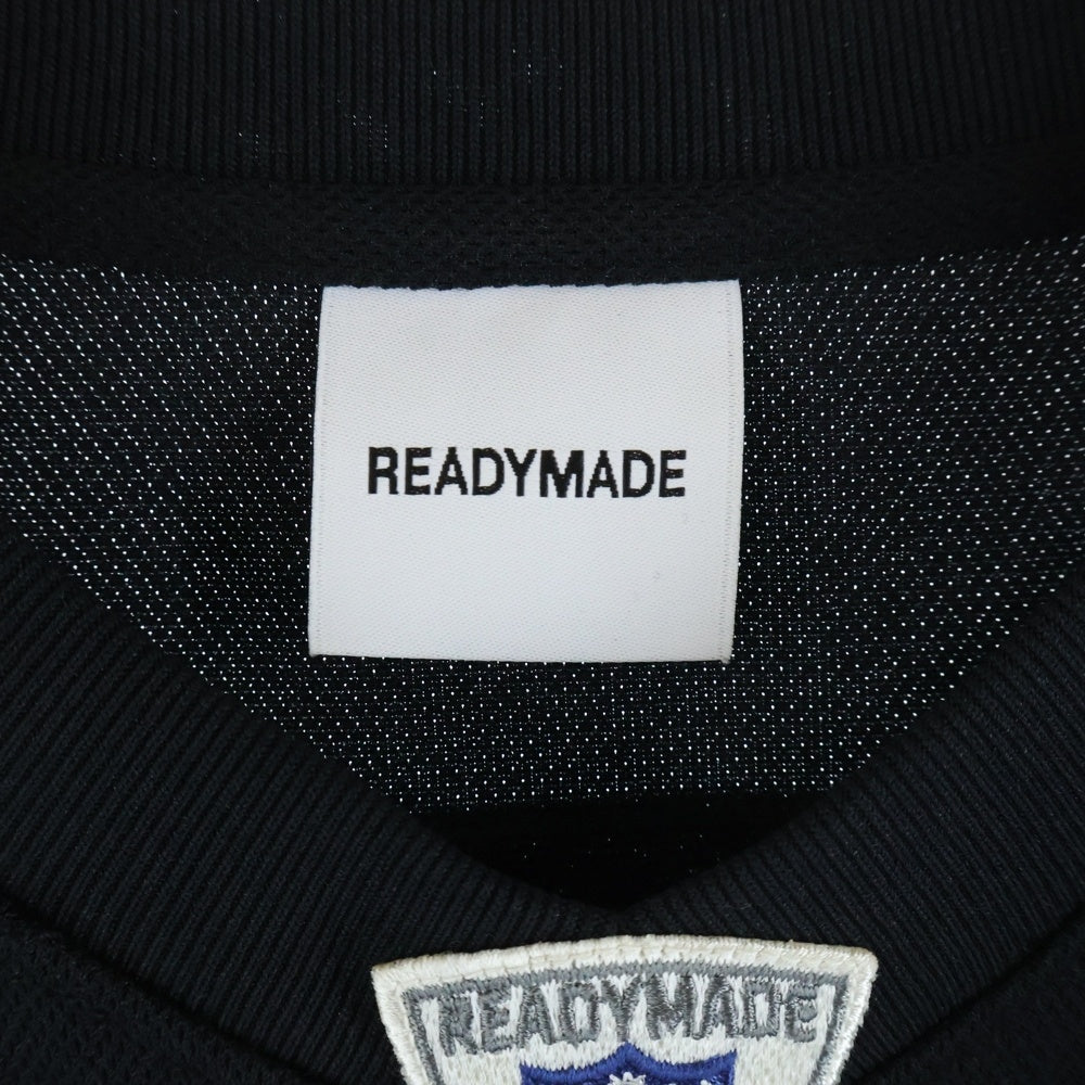 READY MADE(レディメイド) 23SS GAME SHIRT SMILE メッシュ ロングスリーブ ゲームシャツ ホッケーシャツ スマイル カットソー ブラック RE-PO-BK-00-00-249