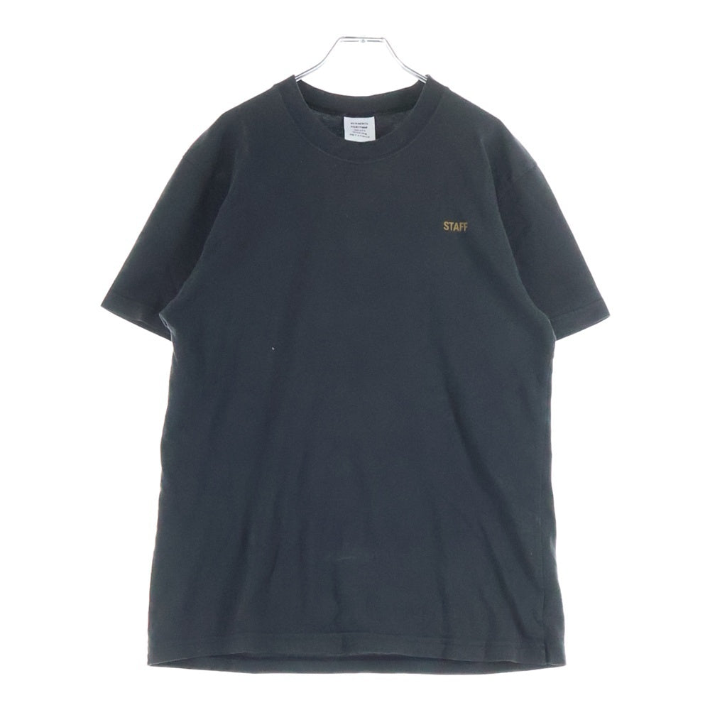 VETEMENTS(ヴェトモン) STAFF T-SHIRT スタッフ ロゴプリント クルーネック半袖Tシャツ カットソー ブラック