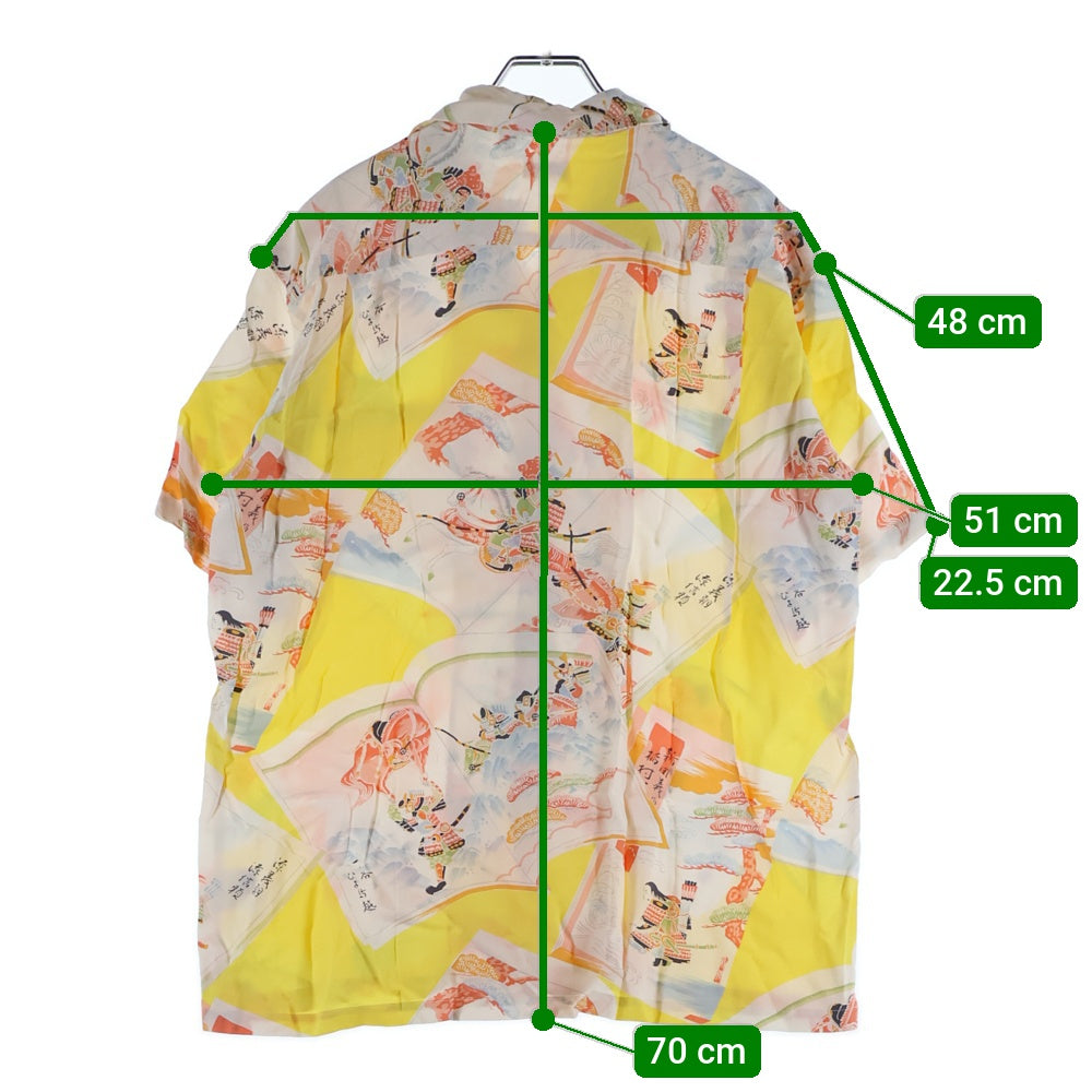 SUN SURF(サンサーフ) HAWAIIAN SHIRT BATTLE IN THE GENPEI WAR 源平合戦 総柄 レーヨン アロハ 半袖シャツ ピンク SS36029