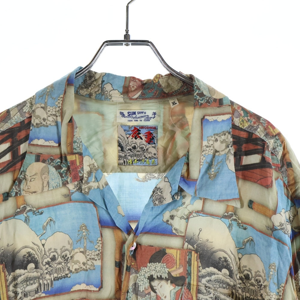 SUN SURF(サンサーフ) ×歌川広重 SPECIAL EDITION 平清盛怪異を見る図 スペシャルエディション 総柄 レーヨン アロハ 半袖シャツ ベージュ SS39131
