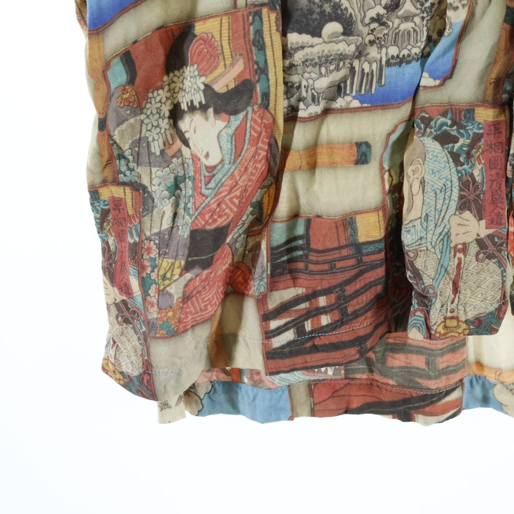 SUN SURF(サンサーフ) ×歌川広重 SPECIAL EDITION 平清盛怪異を見る図 スペシャルエディション 総柄 レーヨン アロハ 半袖シャツ ベージュ SS39131