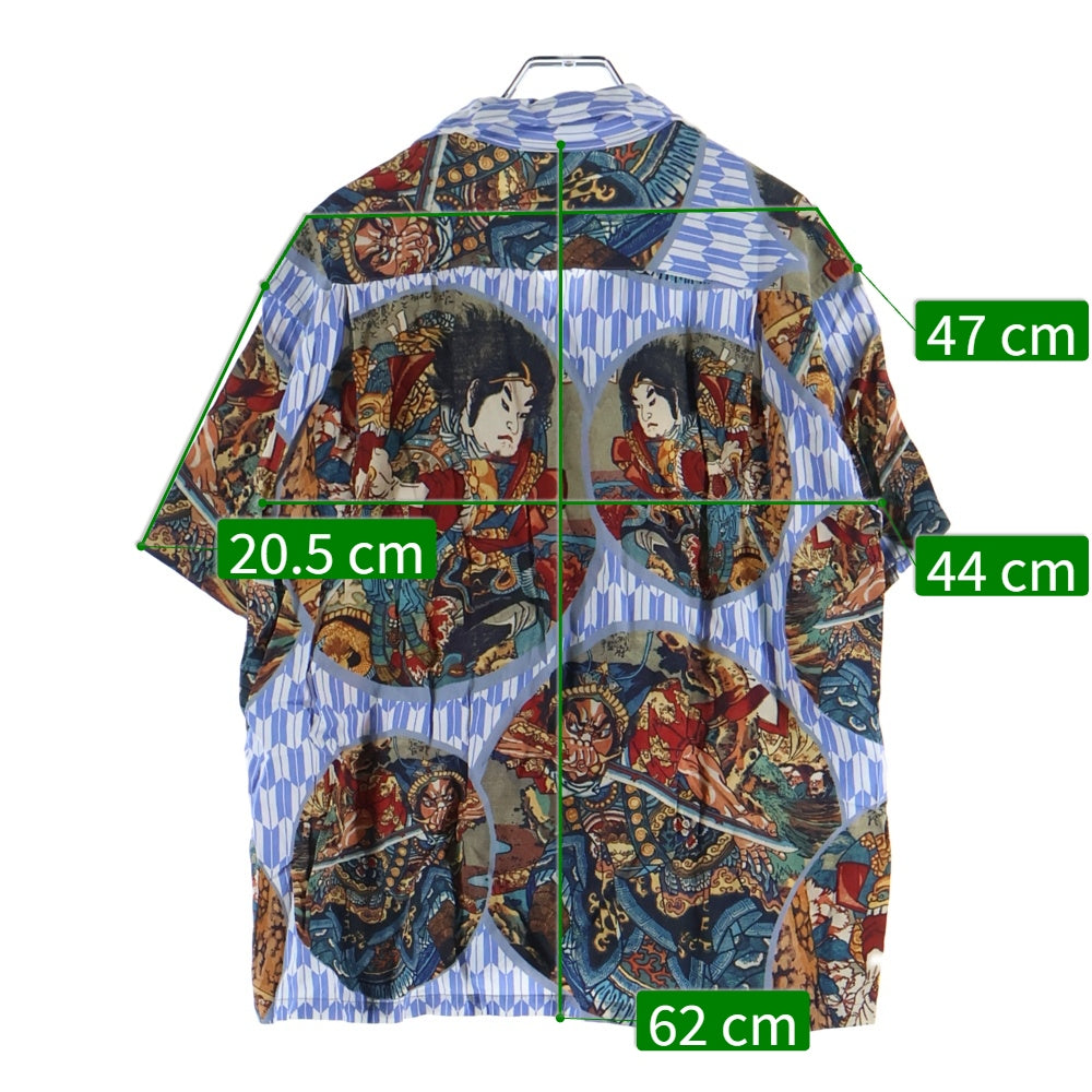 SUN SURF(サンサーフ) ×歌川国芳 SPECIAL EDITION 通俗水滸伝豪傑百八人之一個 スペシャルエディション 総柄 レーヨン アロハ 半袖シャツ ライトブルー SS38470