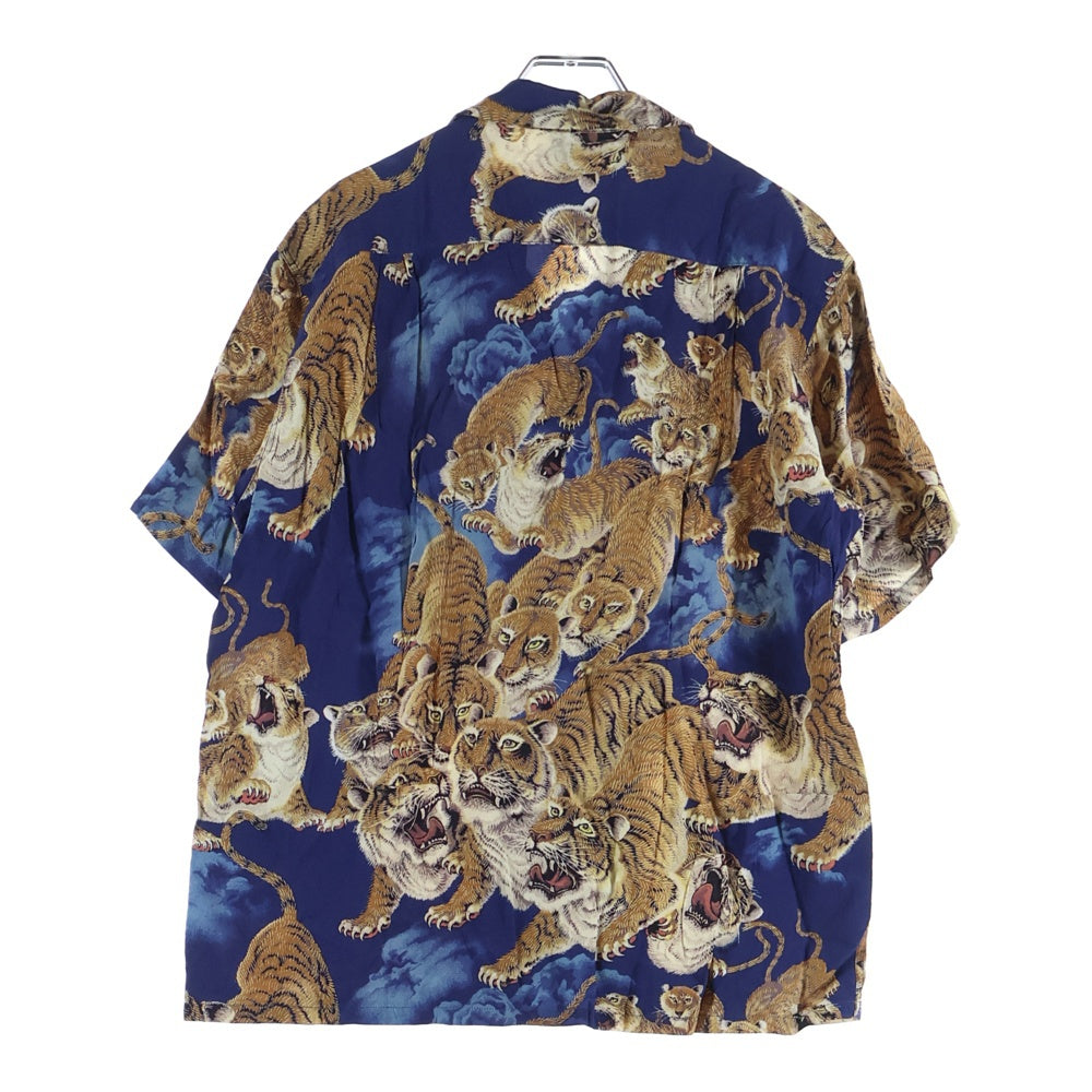 SUN SURF(サンサーフ) SPECIAL EDITION ONE HUNDRED TIGERS スペシャルエディション 百虎 総柄 レーヨン アロハ 半袖シャツ ブルー SS38201
