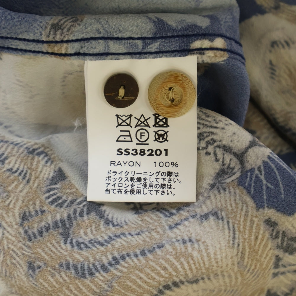 SUN SURF(サンサーフ) SPECIAL EDITION ONE HUNDRED TIGERS スペシャルエディション 百虎 総柄 レーヨン アロハ 半袖シャツ ブルー SS38201