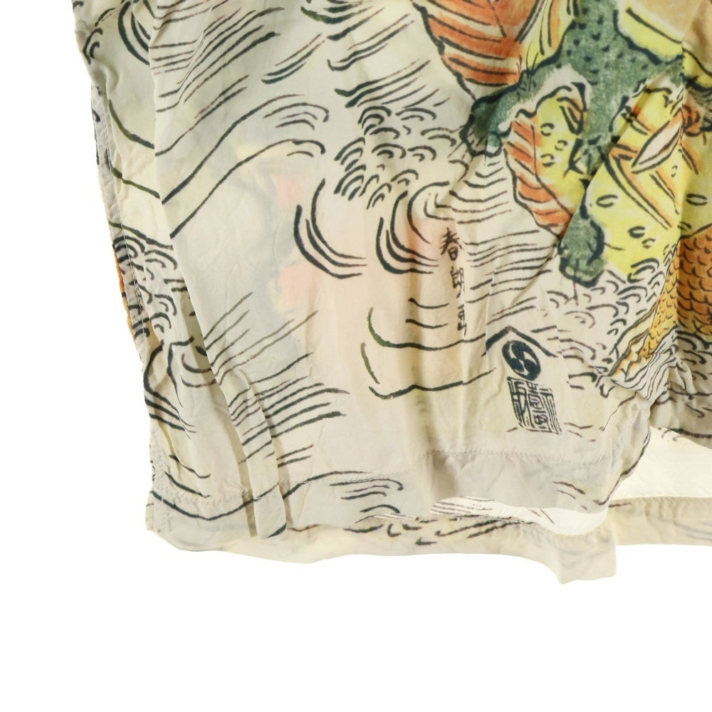 SUN SURF(サンサーフ) ×葛飾北斎 SPECIAL EDITION 宝船の七福神 スペシャルエディション 総柄 レーヨン アロハ 半袖シャツ アイボリー SS38198