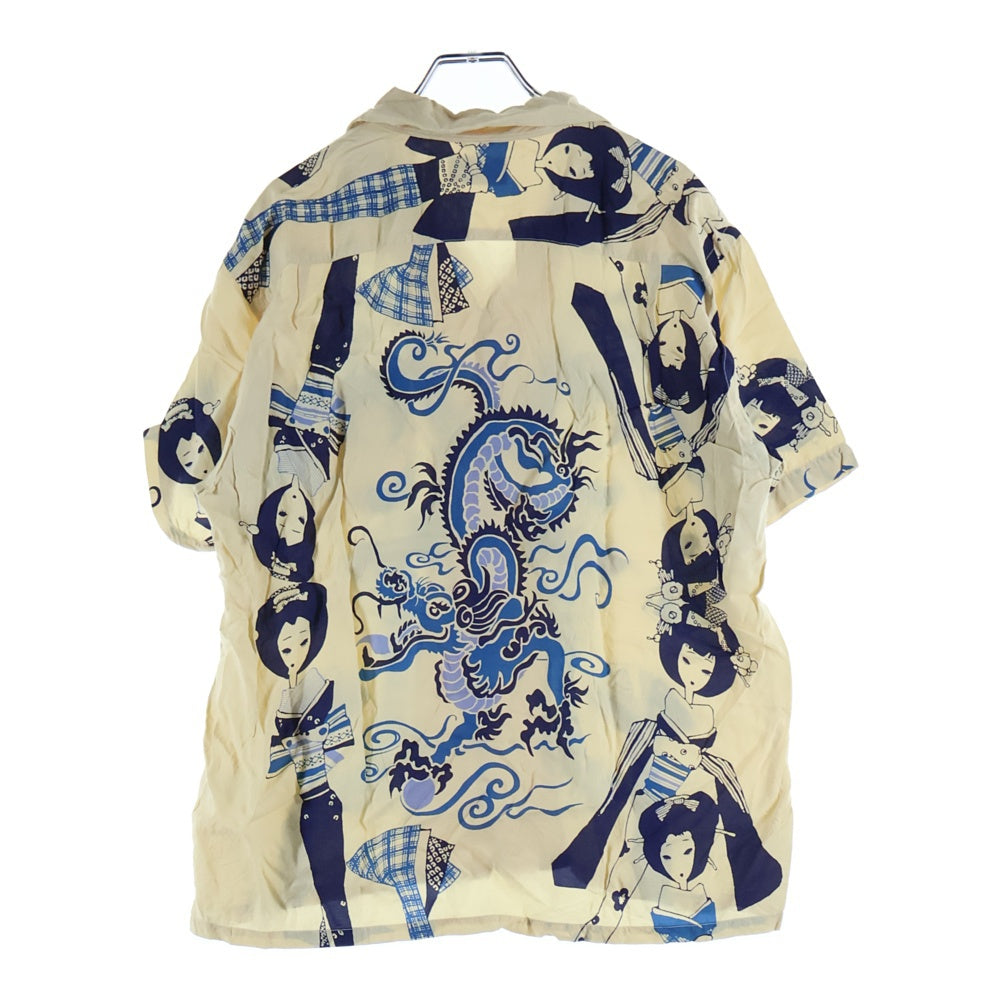 SUN SURF(サンサーフ) SPECIAL EDITION DRAGON AND EXOTIC BEAUTY スペシャルエディション 竜 舞子 レーヨン アロハ 半袖シャツ アイボリー SS38419