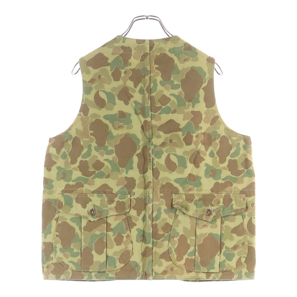 SUGAR CANE(シュガーケーン) 迷彩 カーゴポケット ダブルライニング ミリタリーベスト カーキ