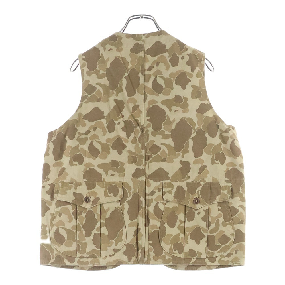 SUGAR CANE(シュガーケーン) 迷彩 カーゴポケット ダブルライニング ミリタリーベスト ブラウン