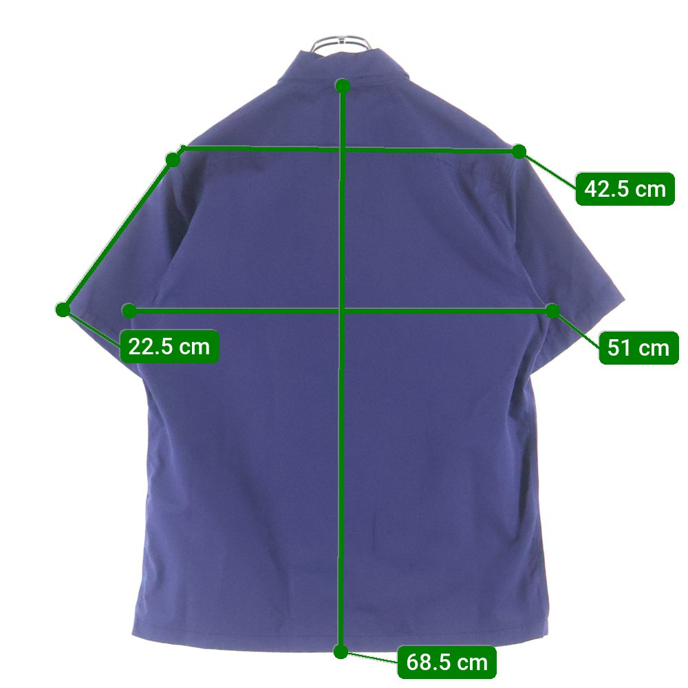 SUGAR CANE(シュガーケーン) フロントボタン 2ポケット 半袖ワークシャツ ネイビー