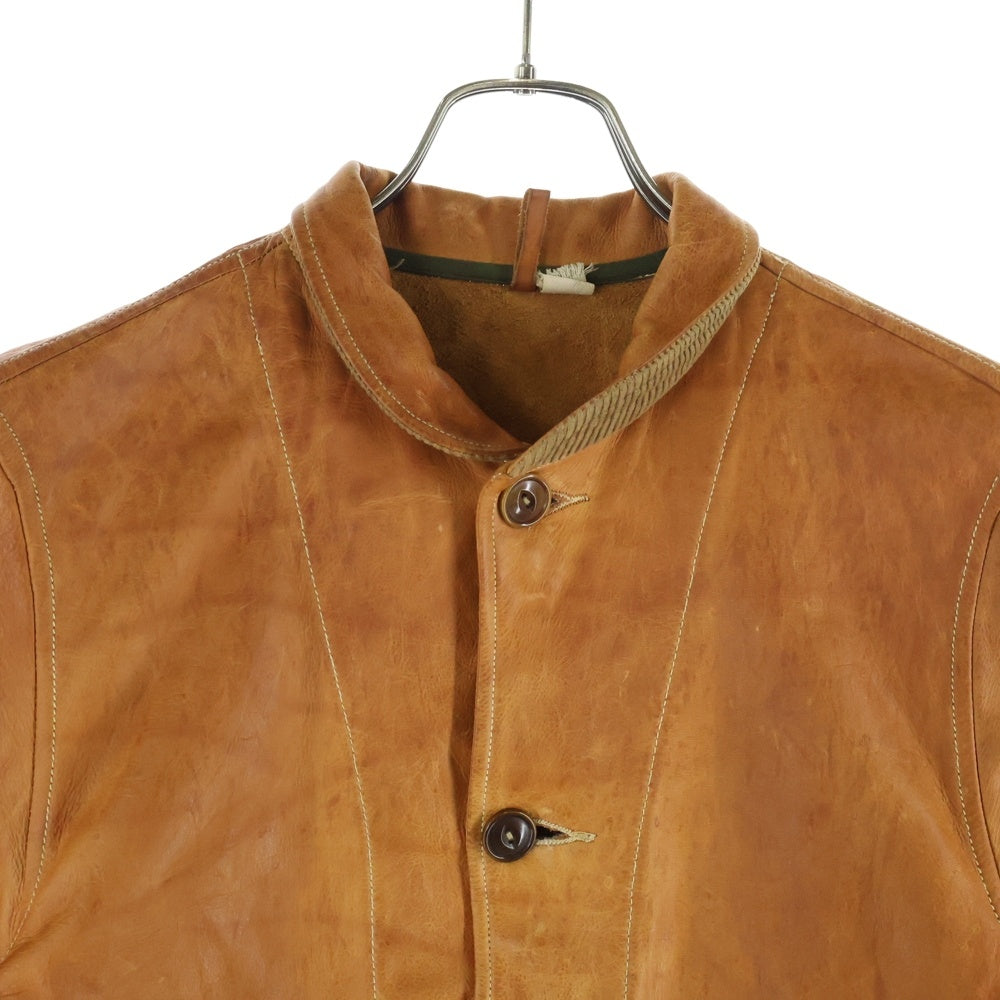 SUGAR CANE(シュガーケーン) ×MISTER FREEDOM COWHIDE LEATHER CAMPUS JACKET ミスターフリーダム カウハイド レザージャケット ブラウン