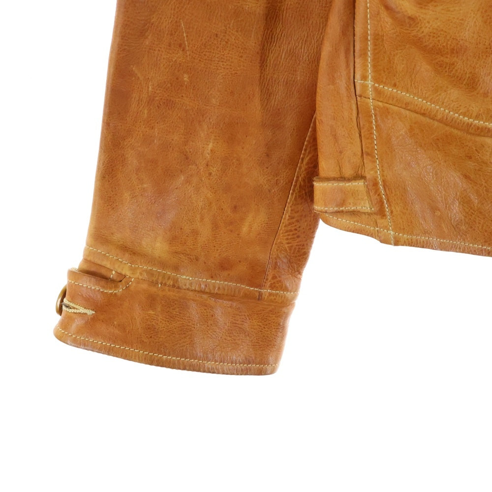 SUGAR CANE(シュガーケーン) ×MISTER FREEDOM COWHIDE LEATHER CAMPUS JACKET ミスターフリーダム カウハイド レザージャケット ブラウン