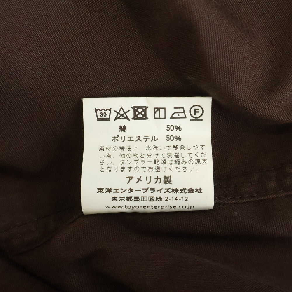 SUGAR CANE(シュガーケーン) フロントボタン 2ポケット 半袖ワークシャツ ブラウン