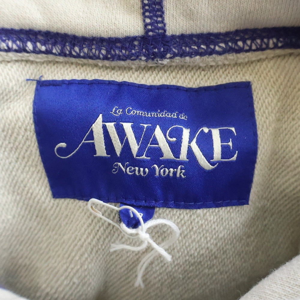 AWAKE NY(アウェイク ニューヨーク) ブルーステッチ スウェット プルオーバーパーカー グレー