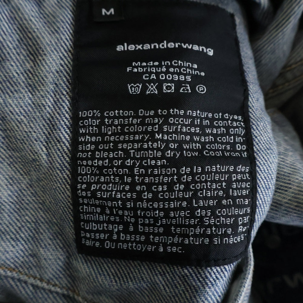 ALEXANDER WANG(アレキサンダーワン) ALL OVER LOGO DENIM JACKET オールオーバーロゴ 総柄 デニム トラッカージャケット インディゴ