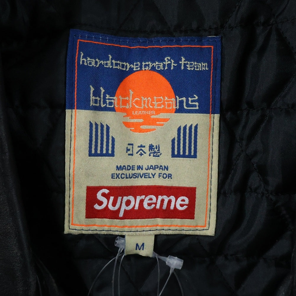 SUPREME(シュプリーム) 23AW ×Blackmeans Painted Leather Motorcycle Jacket ブラックミーンズ ペインテッド レザー モーターサイクル ジャケット ブラック