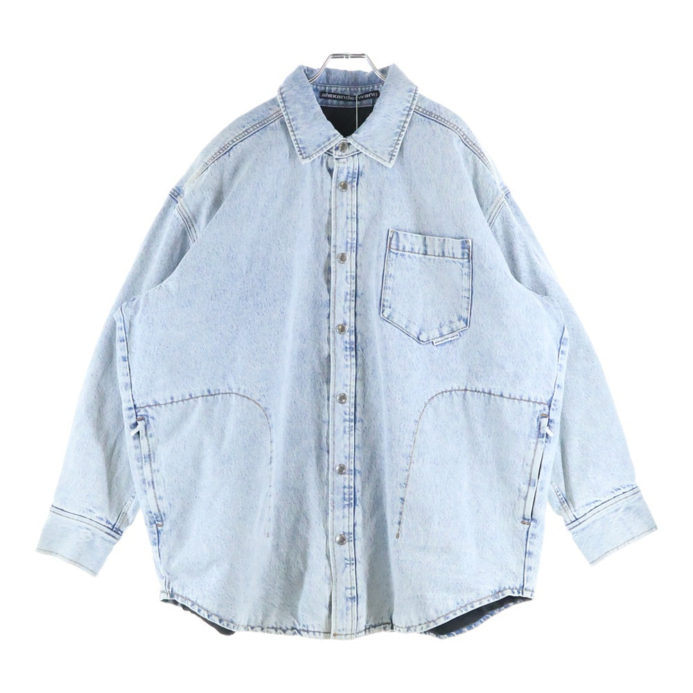 ALEXANDER WANG(アレキサンダーワン) オーバーサイズ デニム シャツコート 裏地 キルティング ジャケット インディゴ UDC421208