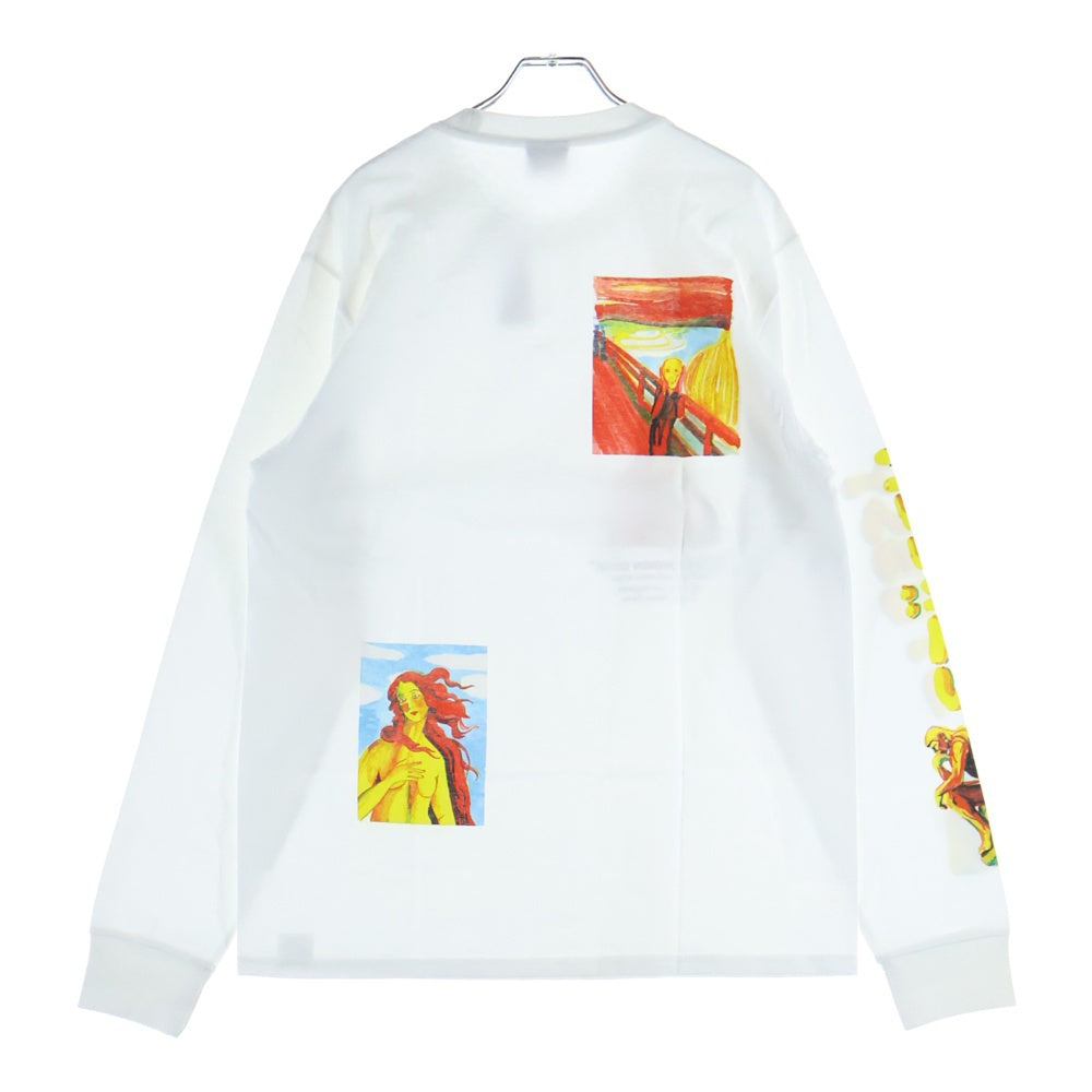 STUSSY(ステューシー) 21AW モナリザ プリント クルーネック ロングスリーブ 長袖 Tシャツ カットソー ホワイト 21F1994727