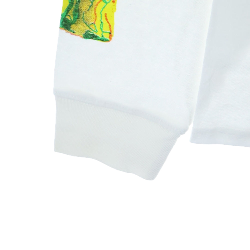 STUSSY(ステューシー) 21AW モナリザ プリント クルーネック ロングスリーブ 長袖 Tシャツ カットソー ホワイト 21F1994727