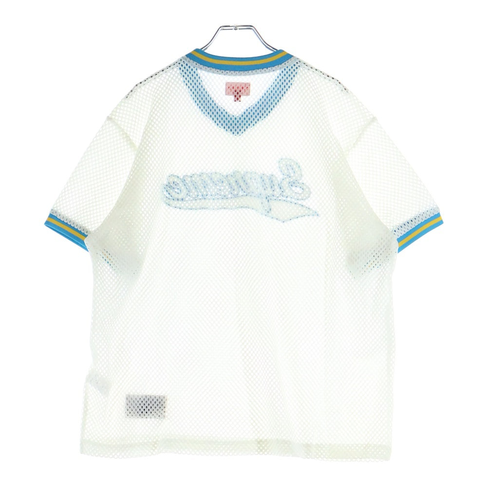 SUPREME(シュプリーム) 18SS Mesh Baseball Top メッシュ ベースボール トップ 半袖Tシャツカットソー ホワイト/ブルー