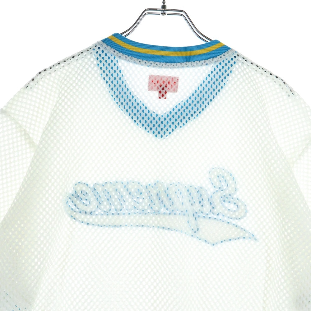 SUPREME(シュプリーム) 18SS Mesh Baseball Top メッシュ ベースボール トップ 半袖Tシャツカットソー ホワイト/ブルー