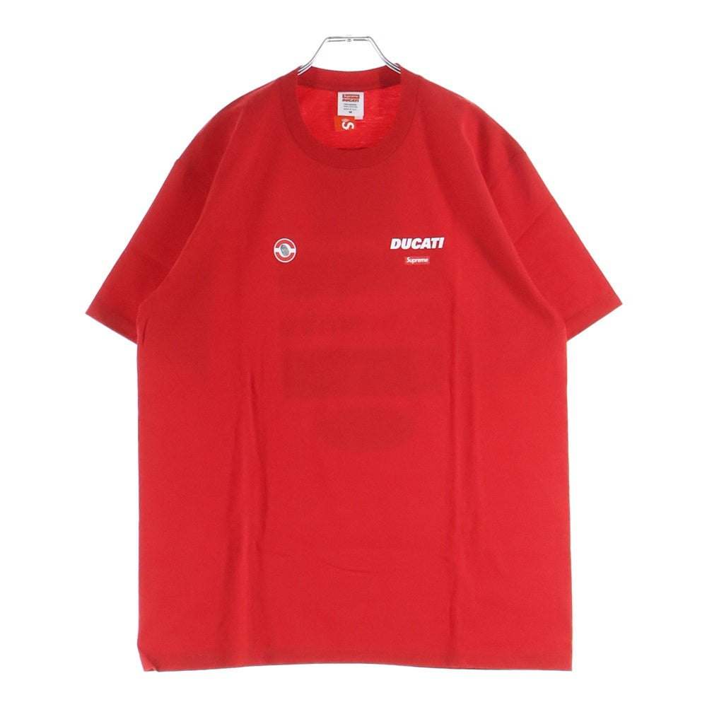 SUPREME(シュプリーム) 24SS ×Ducati Logos Tee ドゥカティ ロゴプリント クルーネック 半袖Tシャツカットソー レッド