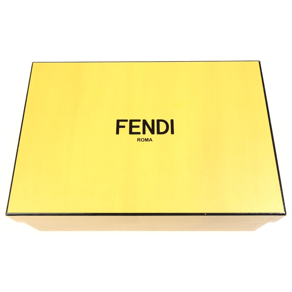 FENDI(フェンディ) スクエアトゥ ズッカ総柄 レザー ヒールパンプス ブラウン レディース