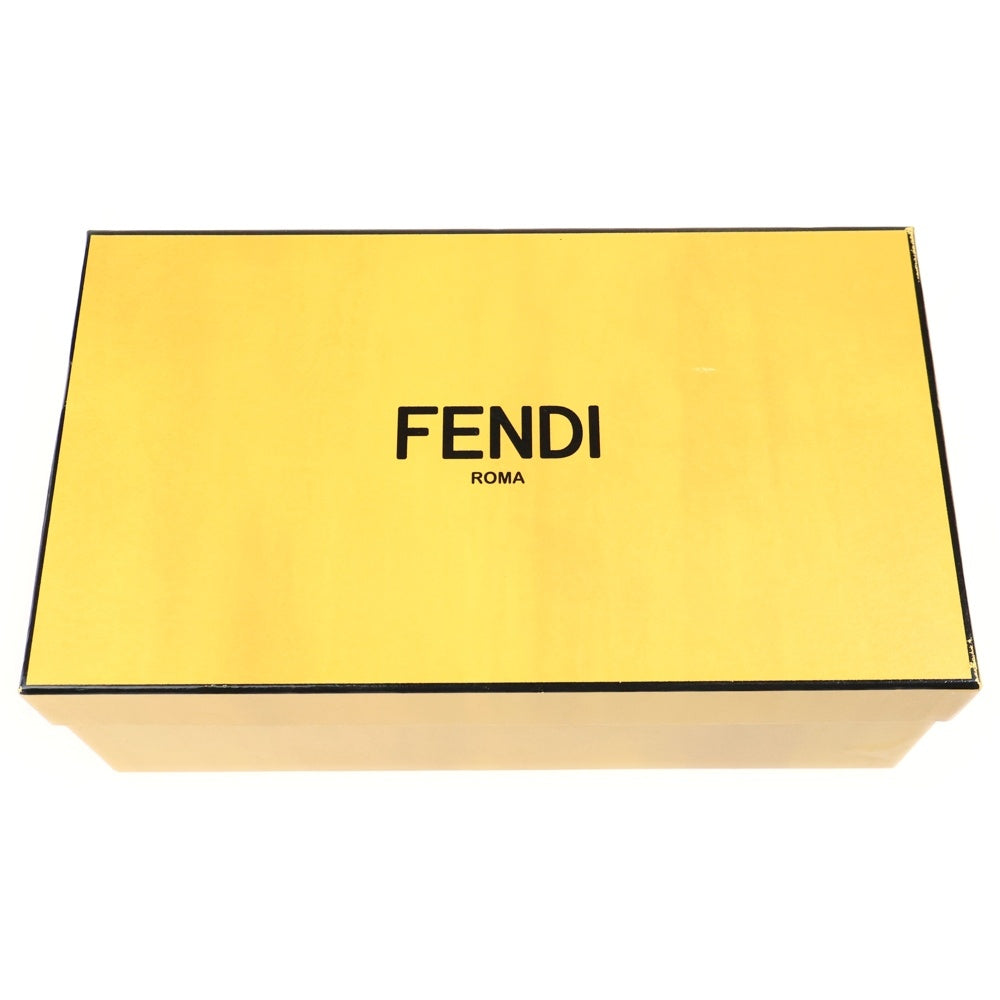 FENDI(フェンディ) スクエアトゥ バックベルト レザー ヒールパンプス ホワイト レディース