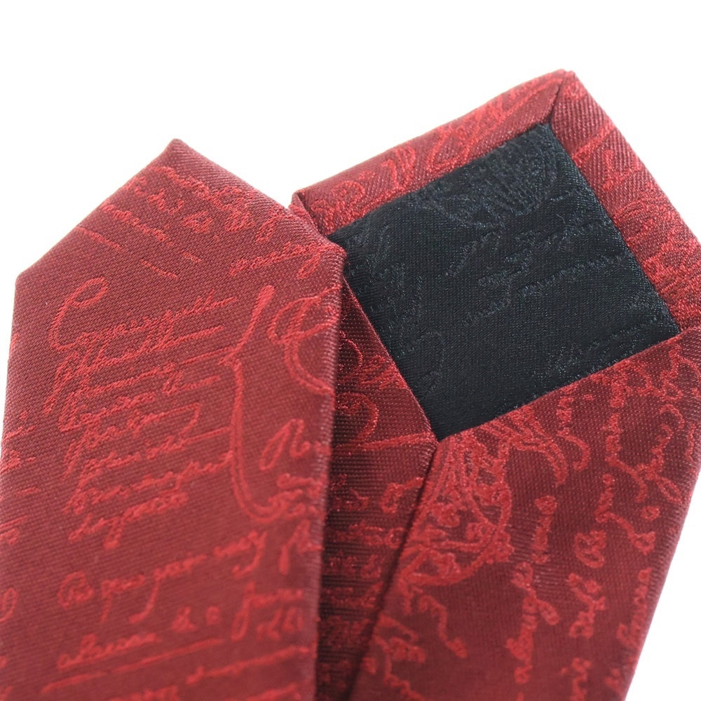 Berluti(ベルルッティ) スクリット カリグラフィ シルク ネクタイ レッド