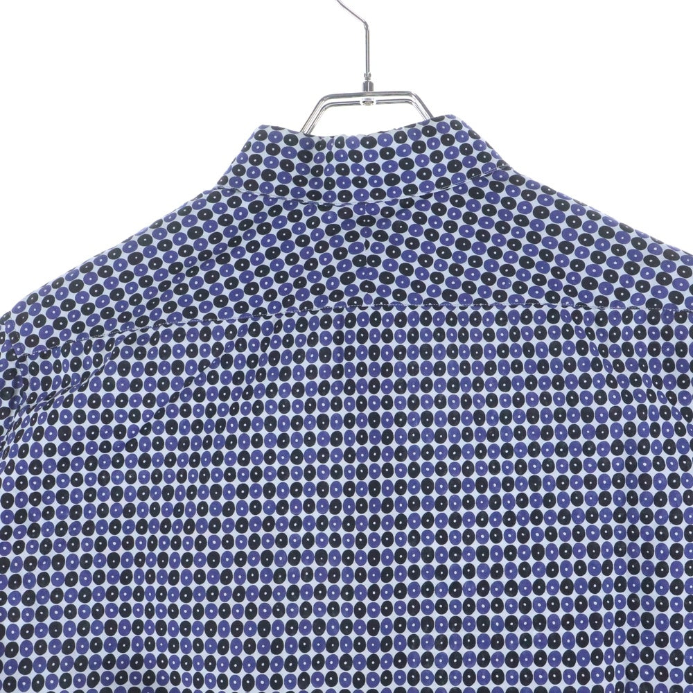 HERMES(エルメス) 総柄 コットン 半袖シャツ ネイビー