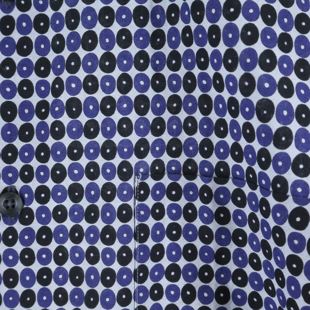 HERMES(エルメス) 総柄 コットン 半袖シャツ ネイビー