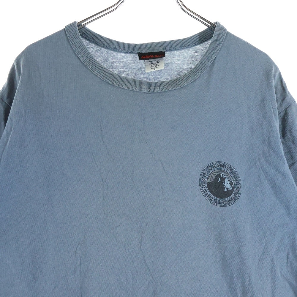 GRAMICCI(グラミチ) 90S VINTAGE ヴィンテージ プリント クルーネック 半袖Tシャツ カットソー ブルー