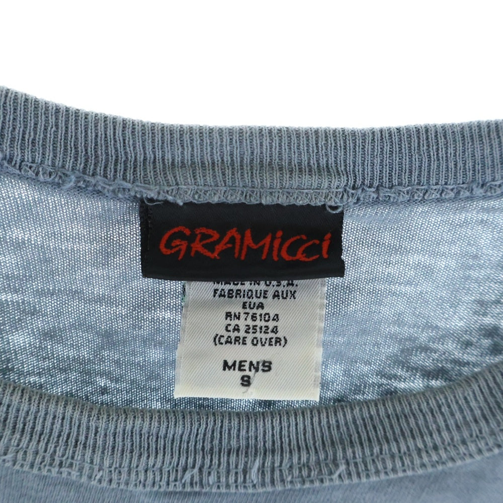 GRAMICCI(グラミチ) 90S VINTAGE ヴィンテージ プリント クルーネック 半袖Tシャツ カットソー ブルー
