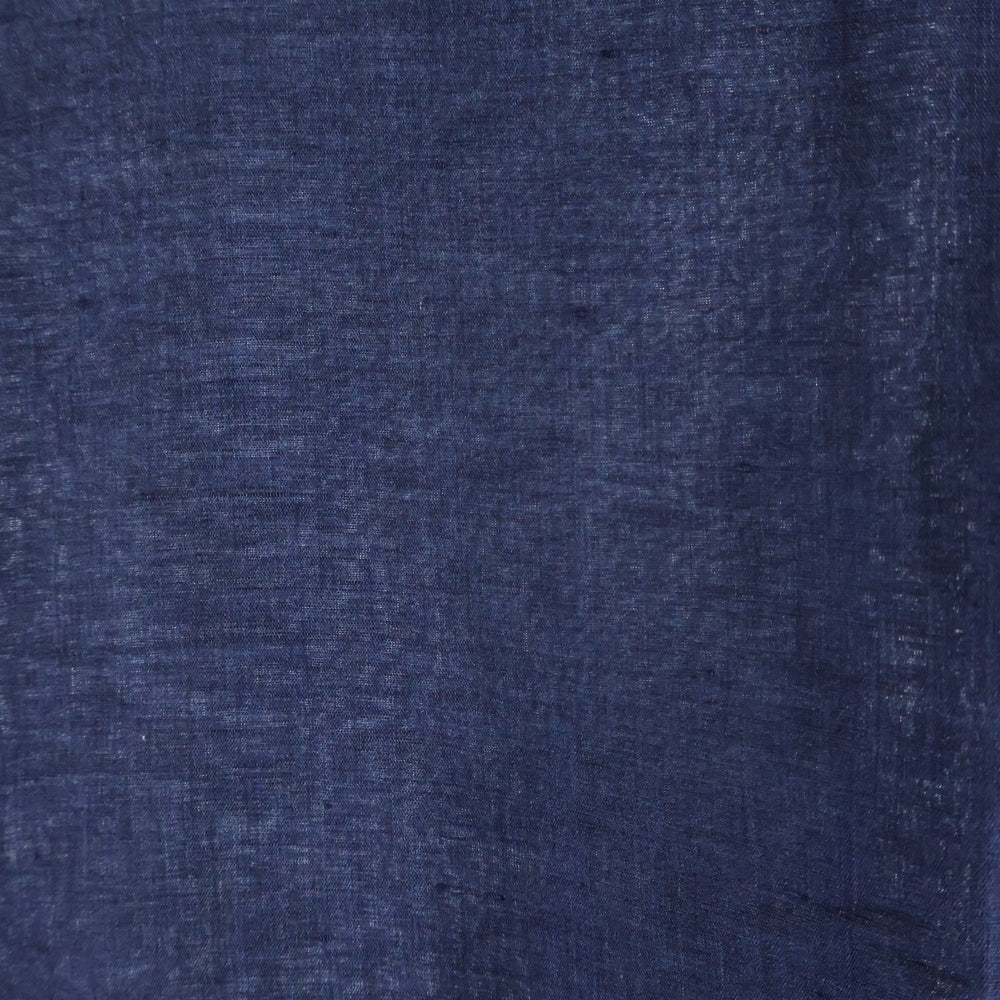 HERMES(エルメス) リネン バンドカラー 長袖シャツ ネイビー