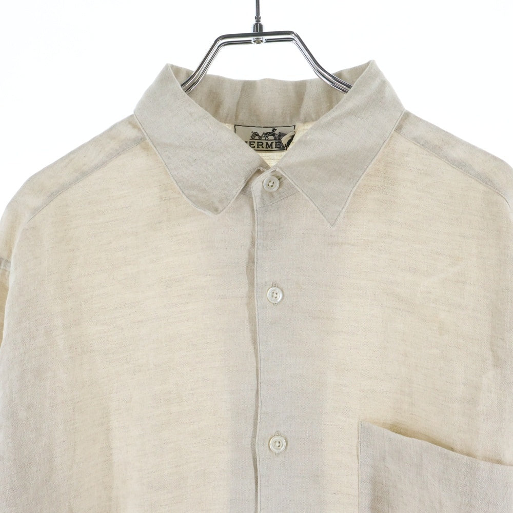 HERMES(エルメス) リネン 長袖シャツ ベージュ