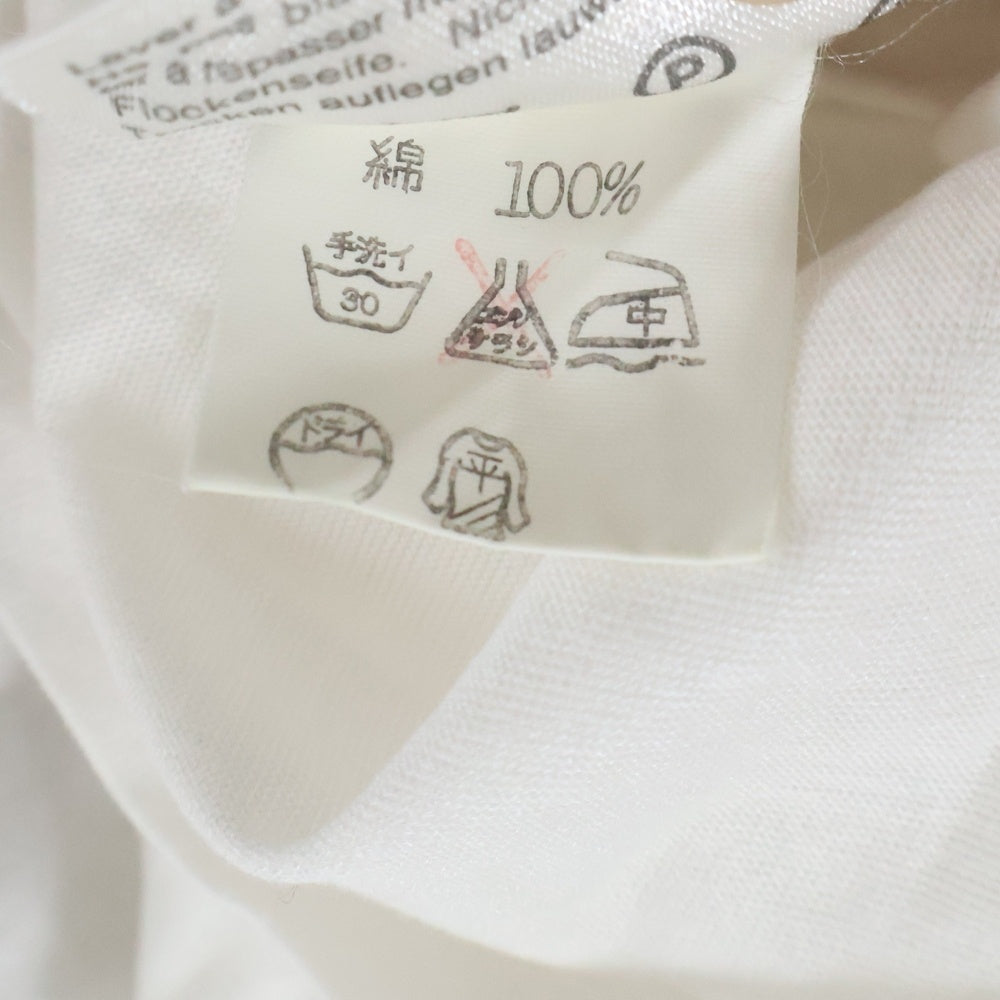 HERMES(エルメス) フロント刺繍 コットン 半袖Tシャツ ホワイト