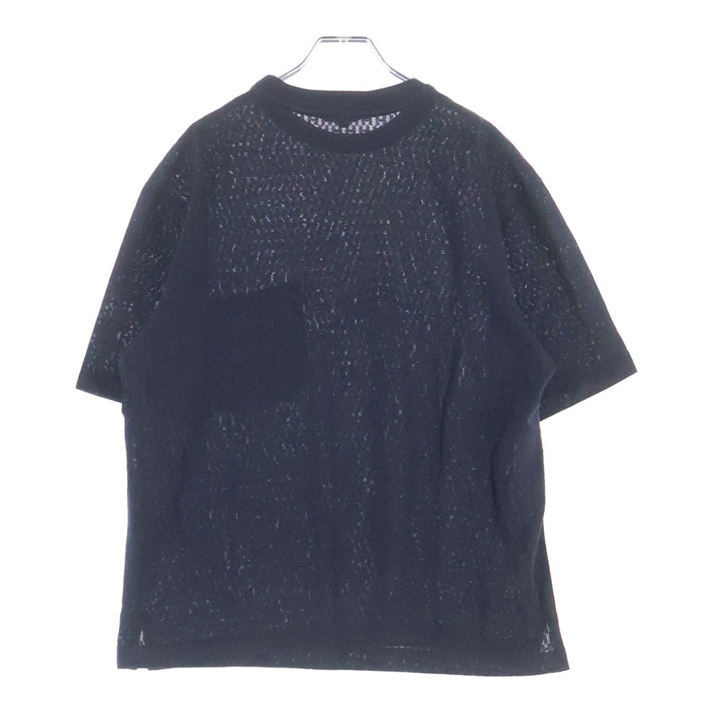 HERMES(エルメス) H総柄 コットン メッシュ 半袖Tシャツ カットソー ブラック