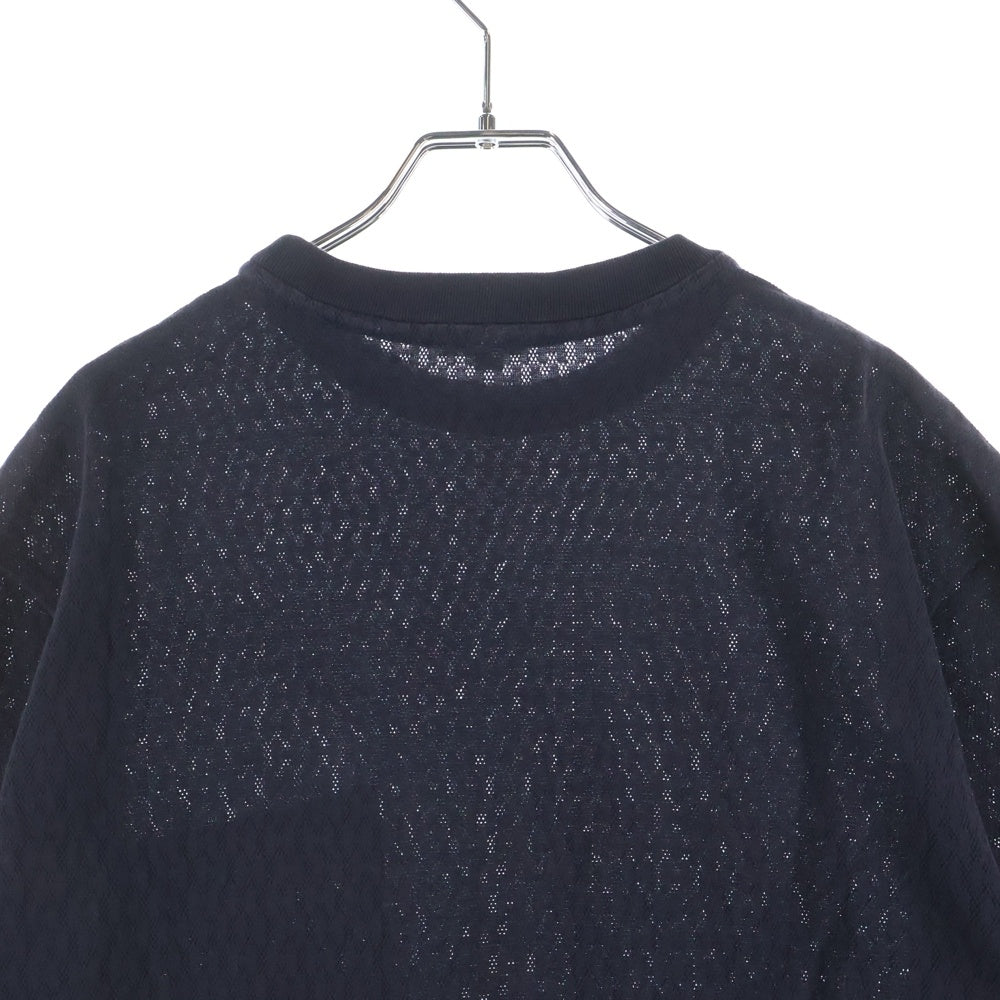 HERMES(エルメス) H総柄 コットン メッシュ 半袖Tシャツ カットソー ブラック