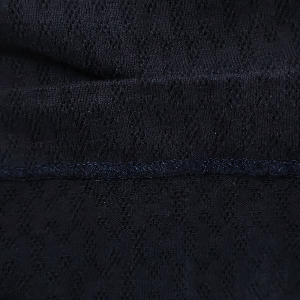 HERMES(エルメス) H総柄 コットン メッシュ 半袖Tシャツ カットソー ブラック