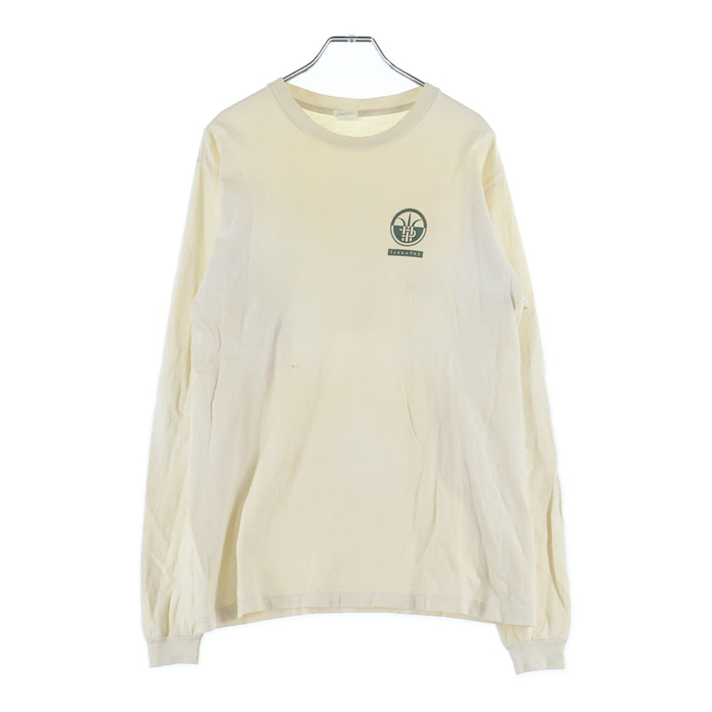 PATAGONIA(パタゴニア) 90S VINTAGE BENEFICIAL ヴィンテージ プリント クルーネック 長袖Tシャツ カットソー ホワイト