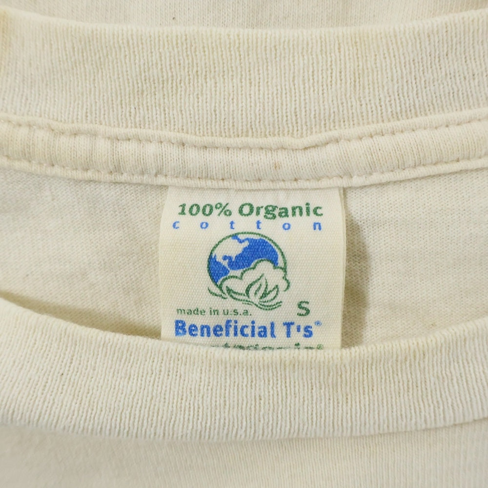 PATAGONIA(パタゴニア) 90S VINTAGE BENEFICIAL ヴィンテージ プリント クルーネック 長袖Tシャツ カットソー ホワイト