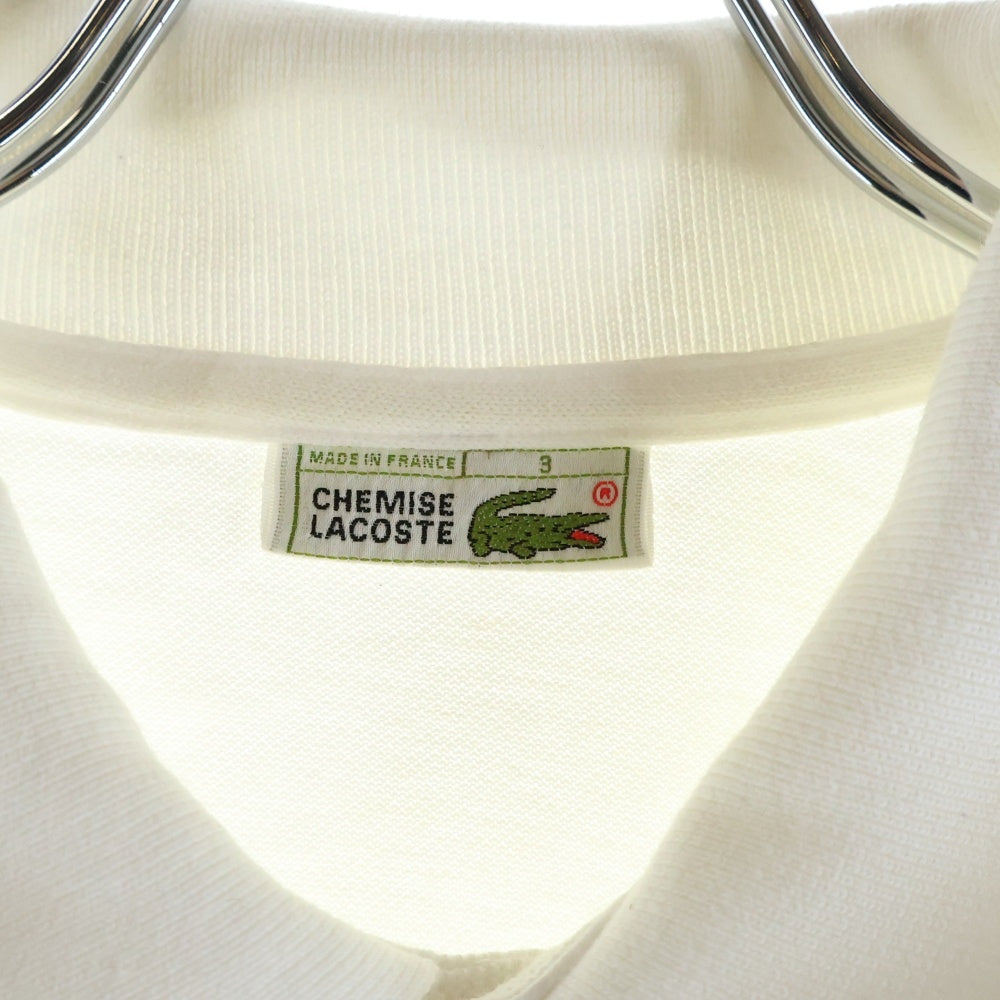 LACOSTE(ラコステ) 80S VINTAGE ヴィンテージ 刺繍 コットン ポロシャツ ホワイト