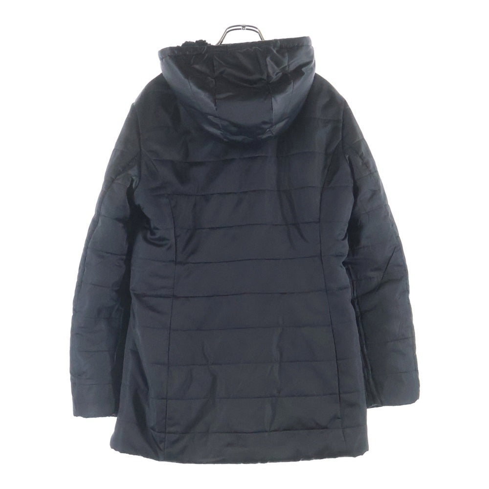 GIORGIO ARMANI(ジョルジオアルマーニ) 裏地ボア 中綿 ジップアップ フーデッド ロングコート ジャケット ブラック レディース 6HTK06 TN05Z