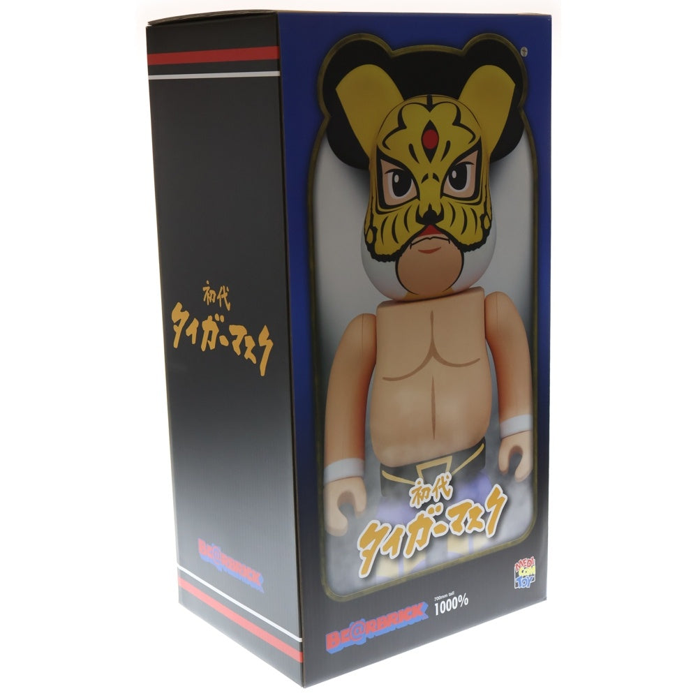 MEDICOM TOY(メディコムトイ) BE@RBRICK First Generation Tiger Mask 1000% ベアブリック 初代タイガーマスク フィギュア 人形 ベージュ/イエロー