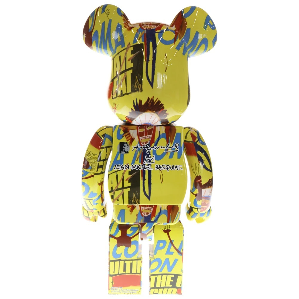 MEDICOM TOY(メディコムトイ) BE@RBRICK Andy Warhol JEAN-MICHEL BASQUIAT #3 1000% ベアブリック アンディ ウォーホル ジャン-ミシェル バスキア フィギュア 人形 イエロー