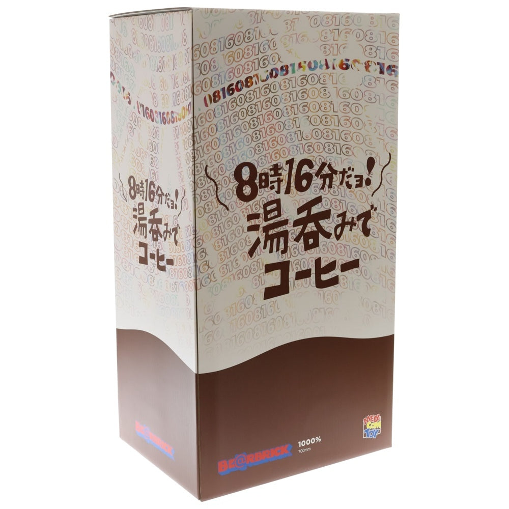 MEDICOM TOY(メディコムトイ) BE@RBRICK Drink Coffee by Yunomi 1000% ベアブリック 8時16分だヨ!湯呑みでコーヒー フィギュア 人形 ホワイト/ブラウン