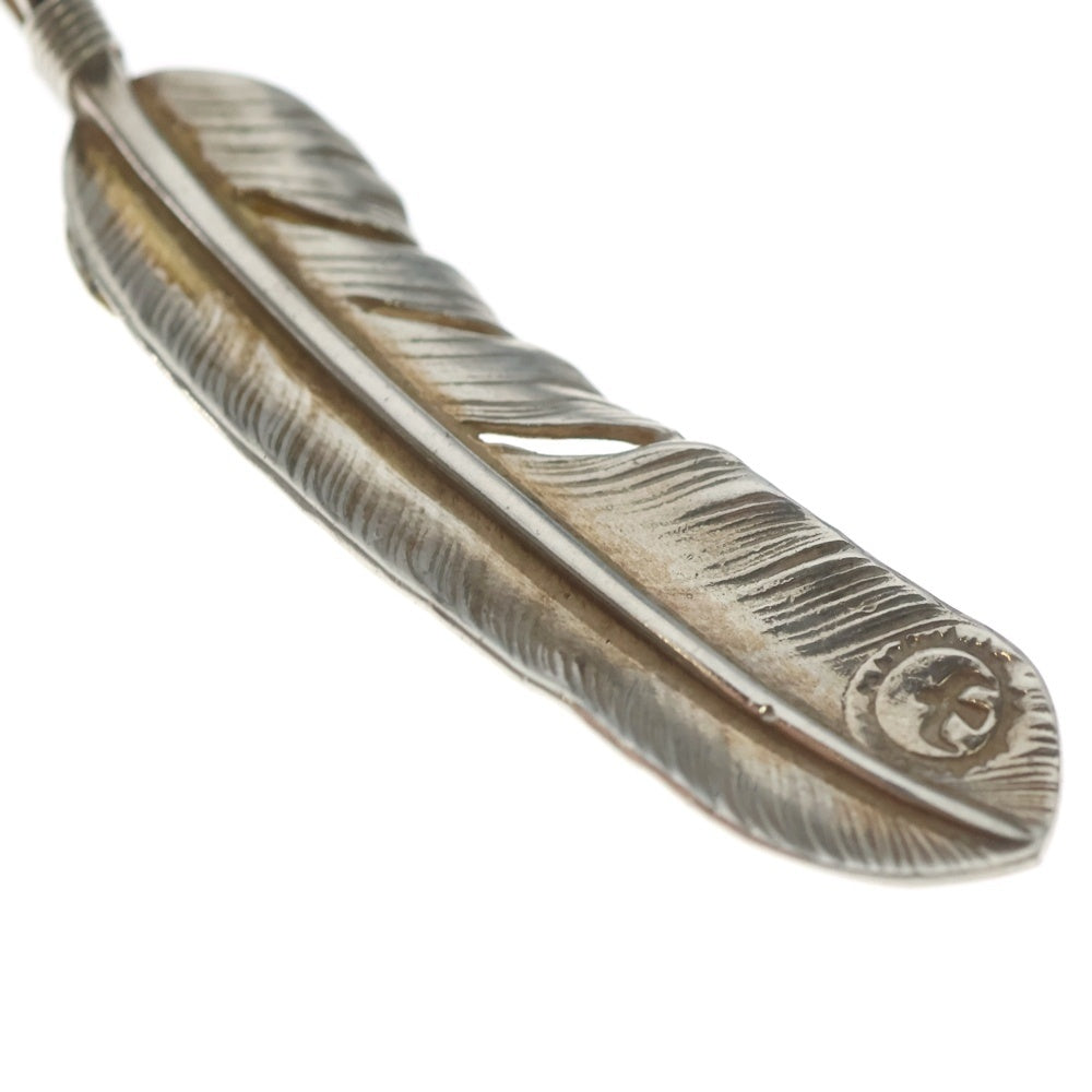 goro's(ゴローズ) 【現行】上金金縄ターコイズ特大フェザー 右向き ペンダントトップ シルバー/ゴールド BGA013